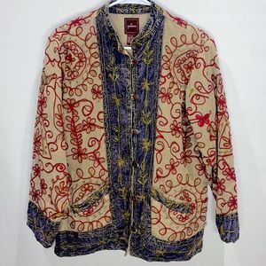 Galeno women's long sleeve crew neck embroidered jacket